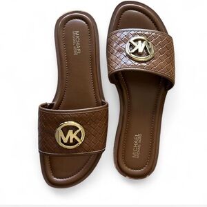 Michael Kors Tan Leather Slides